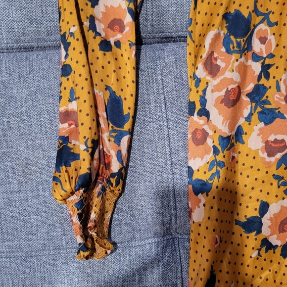 Free People Yellow Floral Long Sleeve Dress - Picture 7 of 9